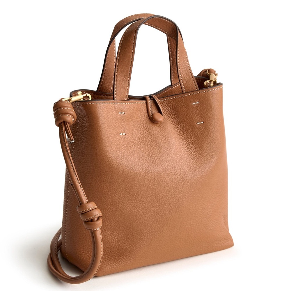 VERA BRADLEY MINI ORIGINAL TOTE LEATHER ROASTED PEACAN TAN BNWT CROSS X HAND BAG